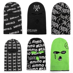 यूनिसेक्स डिजाइन पुरुषों के आउटडोर गर्म कस्टम ब्लैक बालाकलव 1 होल फेस कवर सस्ते बैलाकलव हैट बुना हुआ स्की मास्क - Product Image 6