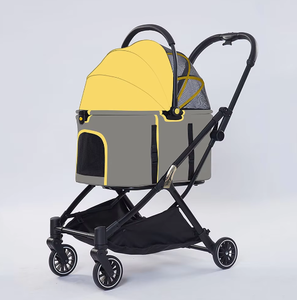 Stroller anjing peliharaan lipat luar ruangan mewah desain baru untuk dijual Stroller hewan peliharaan Kembar untuk anjing kucing - Product Image 3