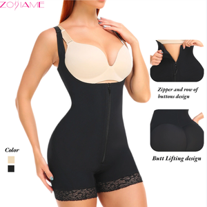 2025 Premium femmes bout à bout ventre contrôle Shapewear fermeture éclair et intérieur crochet et boucle dentelle décoration niveau ferme nouveauté - Product Image 1