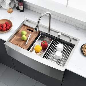 Meilleures ventes ÉVIER de <span class=keywords><strong>cuisine</strong></span> Évier fait main <span class=keywords><strong>sous</strong></span> le comptoir Évier de <span class=keywords><strong>cuisine</strong></span> encastré en acier inoxydable de 33 pouces - Product Image 2