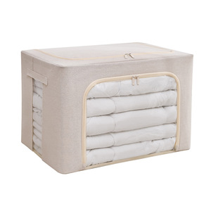 fabric storage box with lid folding non-woven extra large foldable fabric zipper