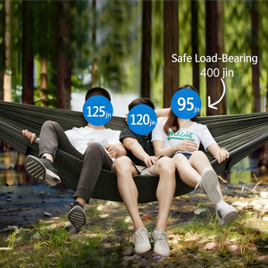 Hamac en nylon double parachute robuste, complet avec <span class=keywords><strong>moustiquaire</strong></span> zippée pour un sommeil en plein air sécurisé et sans insectes - Product Image 6