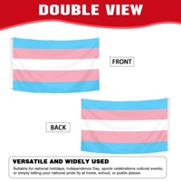 Drapeau de la fierté transgenre 3x5 pieds, bleu clair, rose, blanc rayé, bannière trans LGBTQ pour défilé, événement, décoration de salle, directement de l'usine