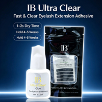 Colle transparente IB sans latex, résistante à l'eau, pour extensions de cils, adhésif liquide longue durée pour tous types de peau