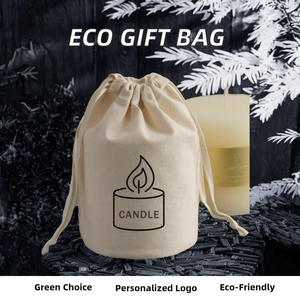 Bolsa de Regalo con Cordón de Muselina Ecológica con Logotipo Personalizado, Bolsa de Algodón Reciclable para Velas, Bolsa Inferior para Empacar Dulces y Maquillaje (Paquete de 4) - Product Image 2