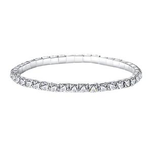 Brazalete de diamantes de imitación de 4MM con cadena de garra de una sola fila Pulsera elástica para Europa América Tamaño 16 para regalos de fiesta - Product Image 6