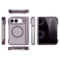 Nouvelle coque de téléphone pliable antichoc transparente en PC souple avec protection des quatre coins et support intégré pour iPhone 18 Fold 2026