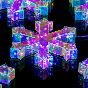 5Pcs Pha Lê Sáng LED Giáng Sinh Bông Tuyết Giáng Sinh Cây Đồ Trang Trí Trang Trí Treo Giáng Sinh Ánh Sáng Bông Tuyết - Product Image 2