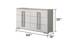 Modern Style 5 Pc Queen Bedroom Set with <b>Convertible</b> LED Headboard Made with Wood in White for Hotel Use - Product Image 5