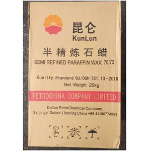 Cire de paraffine 70-72 Deg.C Semi-raffiné PetroChina Dalian Kunlun Cire de paraffine pour produits de nettoyage ménagers/cire de sol