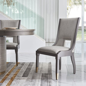 Ensemble de chaises de <span class=keywords><strong>salle</strong></span> à <span class=keywords><strong>manger</strong></span> élégantes et modernes en bois massif, siège rembourré épais, support dorsal ergonomique, finition en laiton et cuivre de luxe, meubles pour la maison - Product Image 2