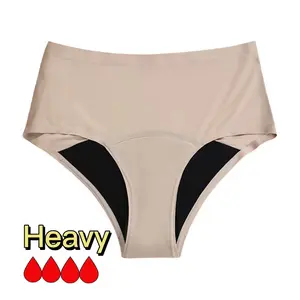 Flux lourd 4 couches anti-fuite culotte Test slips taille moyenne fille période culotte pour femmes menstruation sous-vêtements en gros