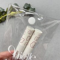 Sac d'emballage pour bijoux transparent personnalisé avec logo, fermeture à bouton, style enveloppe, pochette en plastique transparente pour accessoires