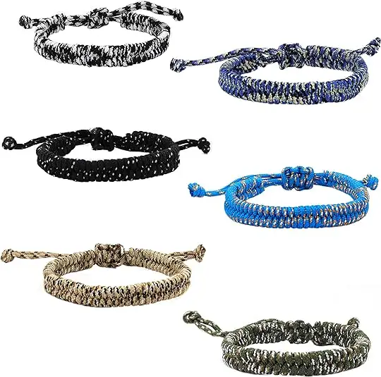 Conjunto de pulseiras trançadas para cordão de paraquedas, joia para amizade, melhor amigo, paracord, para homens