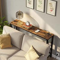 Table de salon extensible en bois sur mesure, table console longue moderne pour entrée avec prise de courant, armoire de bar