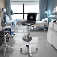Chariot médical moderne en alliage d'aluminium, chariot de rangement pour outils dentaires, support mobile blanc, utilisation en supermarché, centre commercial, salle à manger, réglable 4