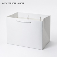 Sac cadeau en papier blanc avec poignées en corde, ouverture supérieure, pour emballage de cadeaux de détail, faveurs de fête, boutiques et personnalisation de marque