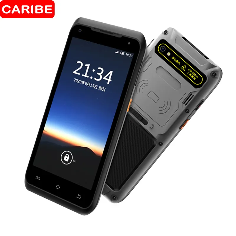 CARIBE 5.5 inç dokunmatik ekran stok el sağlam Android PDA barkod tarayıcı