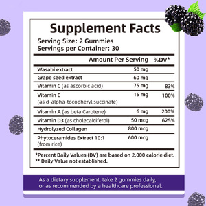 Gomitas de Belleza Multivitamínicas con Colágeno y Antioxidantes OEM - 60 Unidades, Fórmula de Aspecto Juvenil para Hombres y Mujeres - Product Image 5