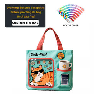 Sac Ita personnalisé bas quantité minimale de commande PVC Cross Body toile fourre-tout transparent fenêtre Ita sac - Product Image 1