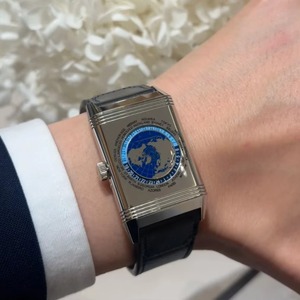 Montre de sport rectangulaire réversible pour homme, 20 mm, analogique, dégradé, heure mondiale, date, mouvement mécanique, acier inoxydable, saphir - Product Image 6