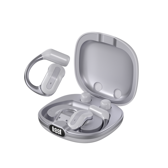Wholesale OWS02 Open Ear TWS Wireless Earbuds Magnetic Swappable Battery HiFi Stereo Sports Headphones OEM Custom Logo