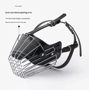 Moncong anjing logam terenkripsi baru langsung dari pabrik dengan pita pola Solid ramah lingkungan untuk keturunan besar - Product Image 1