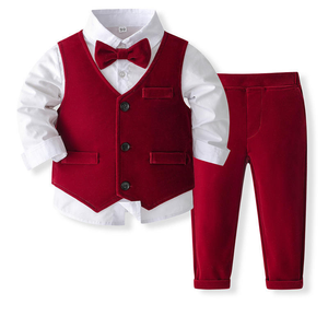 Vestito di moda ragazzo vestito formale per bambini 10 anni stile occidentale ragazzo vestito da festa pantaloni a maniche lunghe - Product Image 2