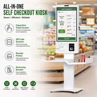Terminal de commande tactile 22 pouces 156 points pour McDonald's, kiosque de commande automatique pour menu de restauration rapide avec Windows 11 Pro, i5, 8 Go de RAM