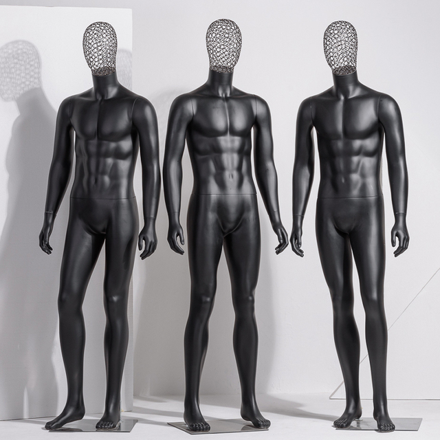 Male Model Full-Body Costume Props Black Clothing Display Hanger Male Mannequin Display