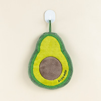 Lovely Fruit Design Hanging Hand Towel With Loop High Absorption Coral Fleece Towel for Kitchen Bathroom Daily Home Use