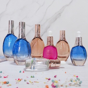 Irregular Luxury Unique Shape 30ml 50ml pink Frosted Glass Oil Serum Pipette <b>Dropper</b> <b>Bottle</b> with <b>Dropper</b> - Product Image 6