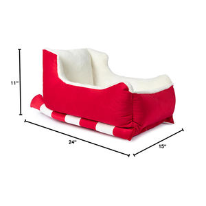 Acogedora cama de lujo para perros Unique <span class=keywords><strong>Fun</strong></span> Holiday Christmas Sleigh Style Diseño moderno antiansiedad Altamente duradero Lavable para uso en invierno - Product Image 3