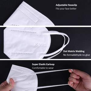 قناع وجه KN95 واقي عالي الجودة 5 طبقات FFP2 حلقة أذن يمكن التخلص منها من غبار الكربون واقيات الفم أقنعة CE القياسية شعار مطبوع - Product Image 2
