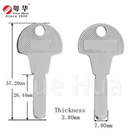 Clé vierge en laiton antivol LT pour porte, clé civile de 2,8 mm d'épaisseur, clé informatique