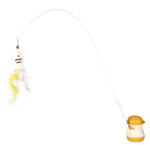 Jouet pour chat multifonctionnel et écologique, automatique, à long manche, avec plume et clochette, rotatif, auto-amusant, à la catnip - Product Image 5