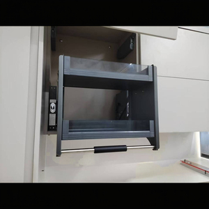 Bingyue Black/White/<strong>Ivory</strong> 700mm Automatic Elevator Storage Shelf Organizer Stainless Steel Multi-Function Modern <strong>Kitchen</strong> Lifting - Product Image 1
