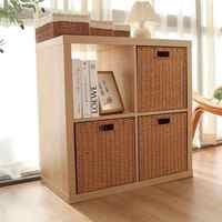 Organisateur ménager rotin paille boîte de rangement livres articles divers vêtements papier tissé paniers de rangement