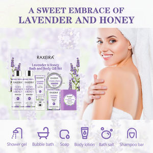 Ensemble visage hydratant de luxe à la lavande et au miel Gel de savon de <span class=keywords><strong>soin</strong></span> de la peau pour femmes Cadeau pour le bain et le corps Ensemble de soins de la peau de marque privée - Product Image 4
