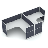 Vase de bureau modulaire en aluminium avec 2 places, série T3, personnalisé, épaisseur de 32mm, station de travail