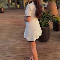 Nouvelle Robe Tricotée Courte Longueur Genou Tendance 2025 pour Femme, Manches Courtes, Style Décontracté et Sexy, Grande Vente Printemps-Été