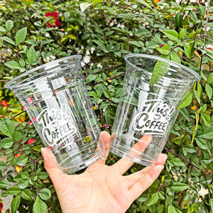 Gobelets jetables personnalisés en <span class=keywords><strong>plastique</strong></span> PET de 16 oz pour jus, café à emporter, smoothies, boissons, thé Dabba, thé Boba, thé aux bulles avec couvercles - Product Image 5