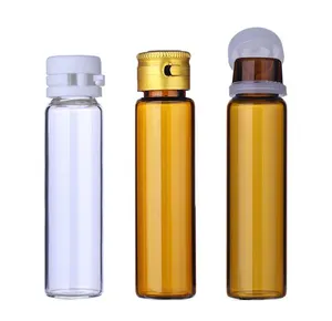 10毫升透明琥珀色玻璃瓶口服液玻璃瓶中性药物压接顶部管状玻璃瓶带盖