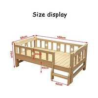 Lit bébé évolutif et mobile en bois massif écologique avec barrière de sécurité, design moderne pour chambre d'enfant
