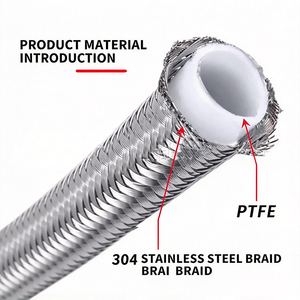 Tuyau de carburant tressé en PTFE sur mesure AN4 AN6 AN8 AN10 AN12 pour modification de voitures de course, compatible <span class=keywords><strong>E85</strong></span> - Product Image 2