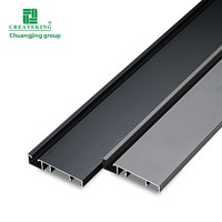 Plinthe en alliage d'aluminium moderne avec éclairage LED intégré, sensation tactile, 5098 mm, support de montage en métal, vente en gros usine Foshan