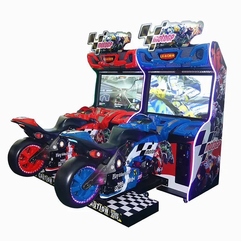 Sistema de pago con tarjeta de juegos operados por monedas, simulador de moto gp, máquina de juego de coche de carreras arcade para Centro Comercial