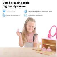 UDEAS Nouveau jeu de rôle et de simulation en bois pour filles d'âge préscolaire Ensemble de table de maquillage pour enfants marché