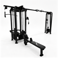 Machine de musculation professionnelle 5 stations multi-gym, robuste, avec tubes en acier de 3 mm, système de croisement de câbles, fonction lat pulldown et rame assise, certifiée CE ISO, fabrication OEM