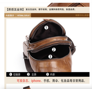 Sac bandoulière rétro en cuir de vachette Andong pour homme, sac de voyage, sac messager d'affaires, sac à main multifonctionnel - Product Image 6